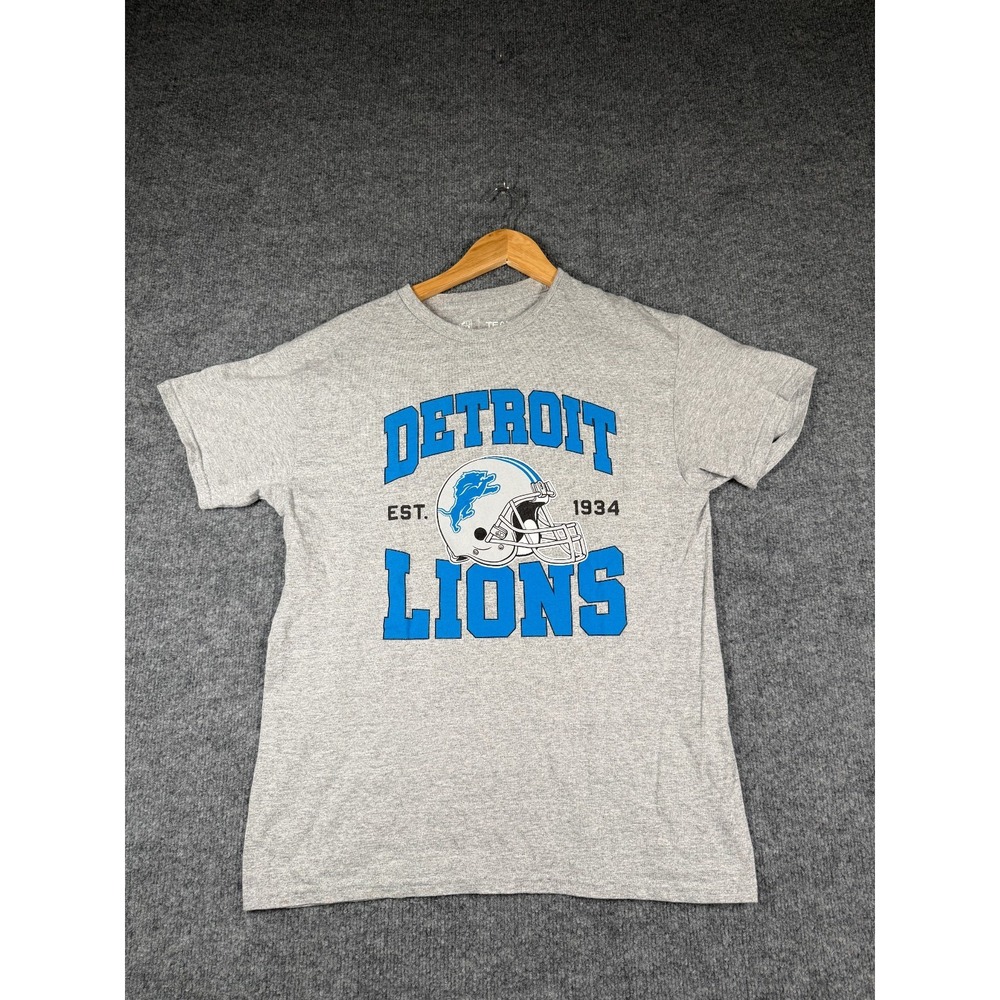 Detroit Lions T-Shirt Mens Medium Heather Gray Team Apparel NFL Football Sports